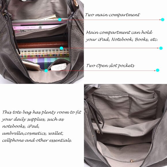 Women Hobo Bags Oversized Leather Handbags PU Crossbody Shoulder Totes Winter St - Picture 6 of 6